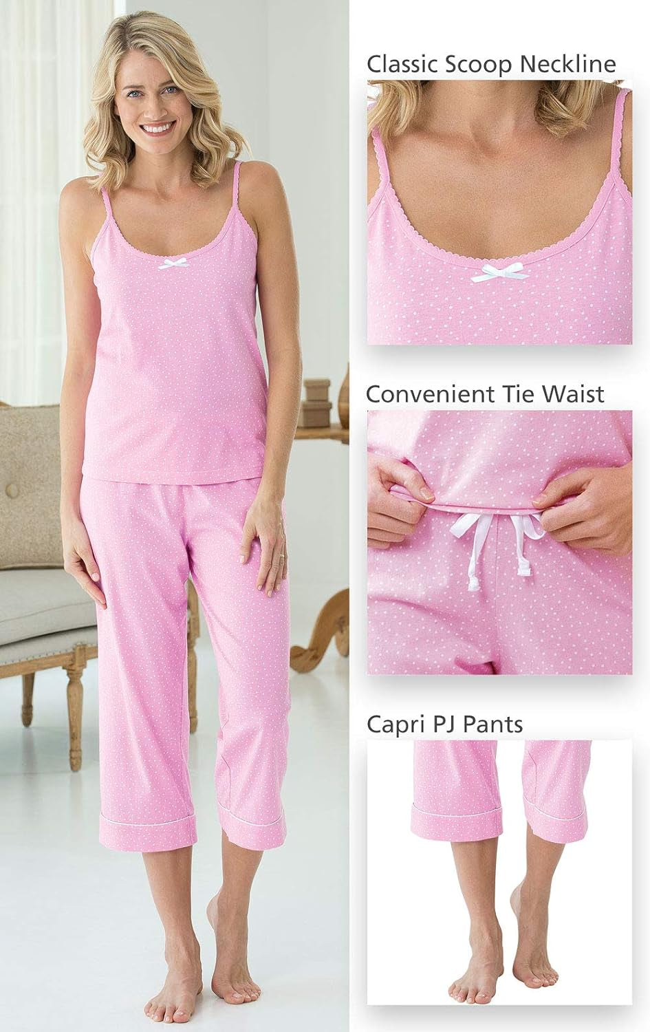 Pajamas for Women - Womens Sleepwear, Tank & Capri Set