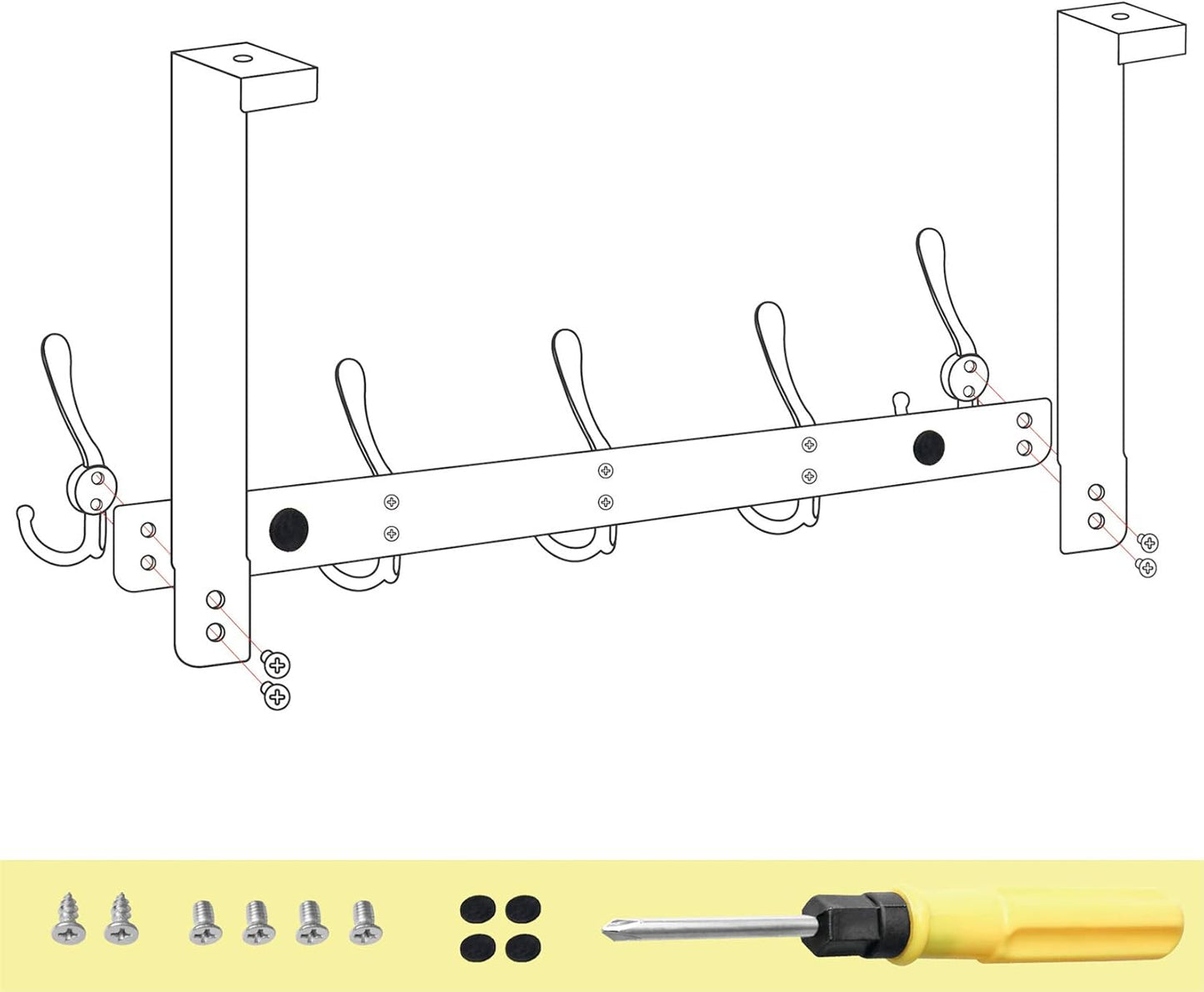 Over the Door Towel Racks for Bathroom Hooks for Clothes Hanging White Hanger