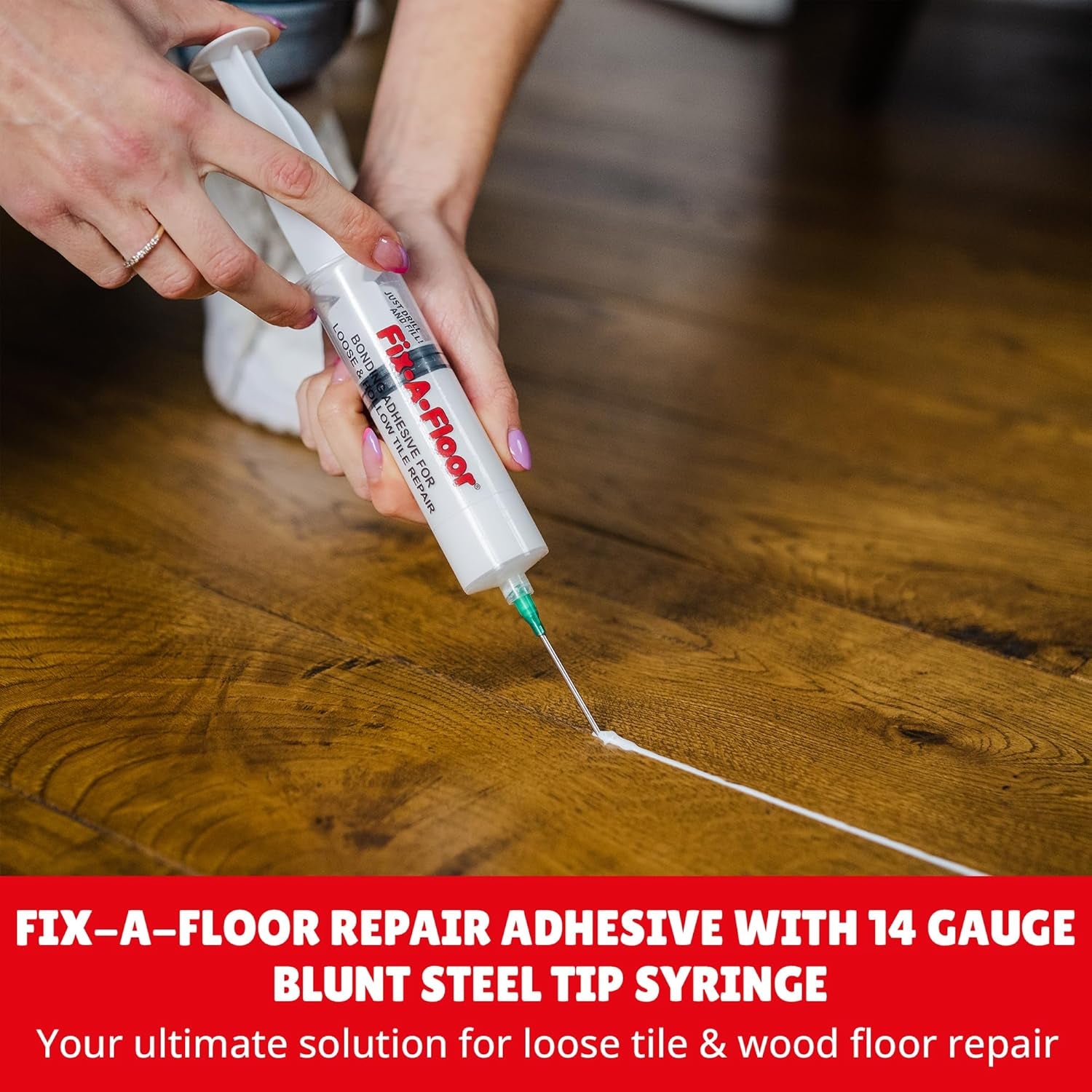 Tile Repair Adhesive – Extra Strength Adhesive for Tile, Marble, Stone, Wood - Easy DIY Repair – Versatile Compatibility - 1 Gallon Jug – Comes with a Syringe Applicator