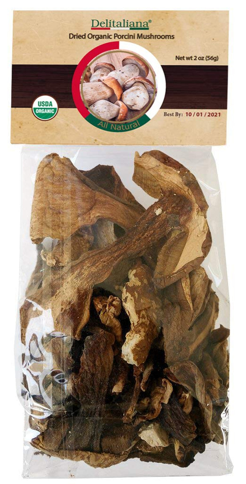 Dried Organic Porcini Mushrooms 2 Ounce