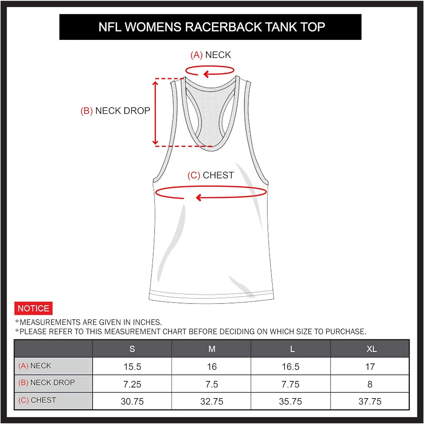 NFL Womens Jersey Mesh Striped Racerback Tank Top