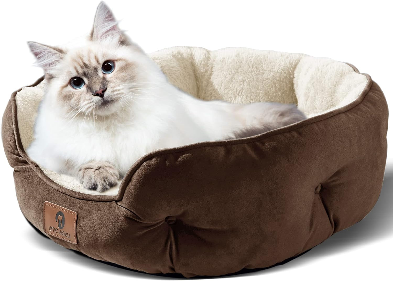 "Ultimate Cozy Small Dog Bed - Extra Soft, Machine Washable & Anti-Slip - Perfect for Puppies & Kittens - 20 Inches, Chic Brown Design!"