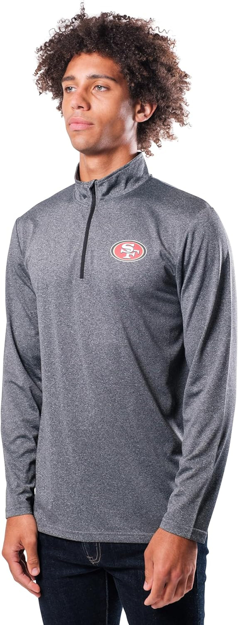 NFL Men'S Super Soft Quarter Zip Long Sleeve T-Shirt