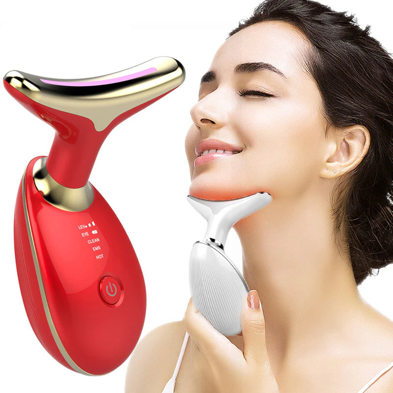 Revitalize Your Skin: EMS Neck Lifting & Tightening Massager - LED Photon Microcurrent Beauty Device for Women!